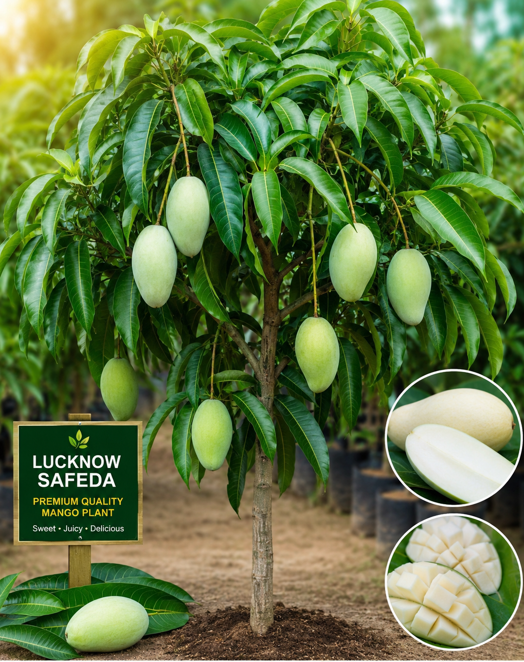 Lucknow Safeda Mango Plant (Grafted)